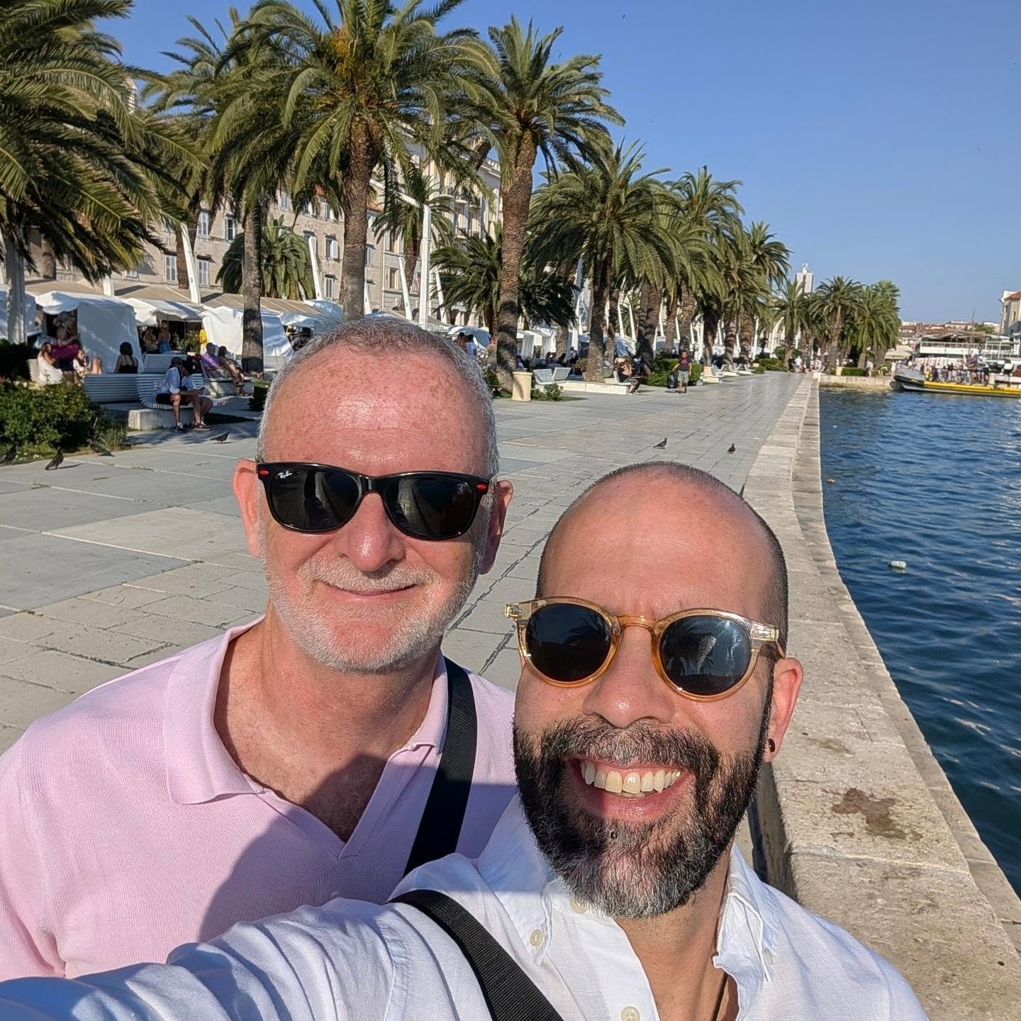 James and Rob on the Riva waterfront in Split, Croatia
