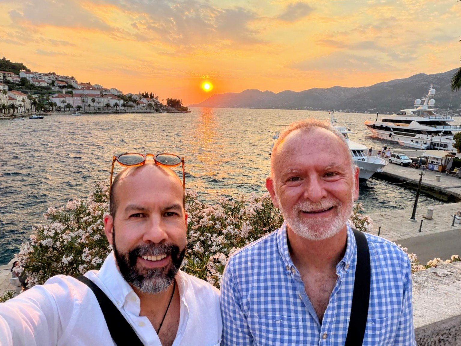 James and Rob preparing to travel the world together