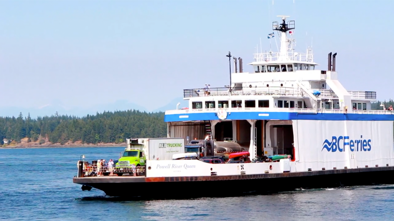 Ferry crossing on James and Rob’s round the world route